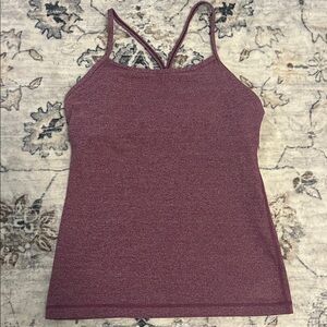 lululemon Power Y style Tank Top with inner liner; heathered purple
